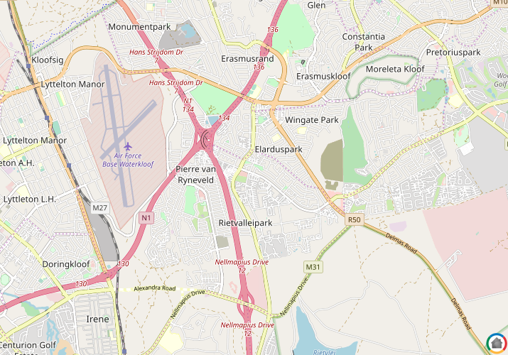 Map location of Waterkloof Estates